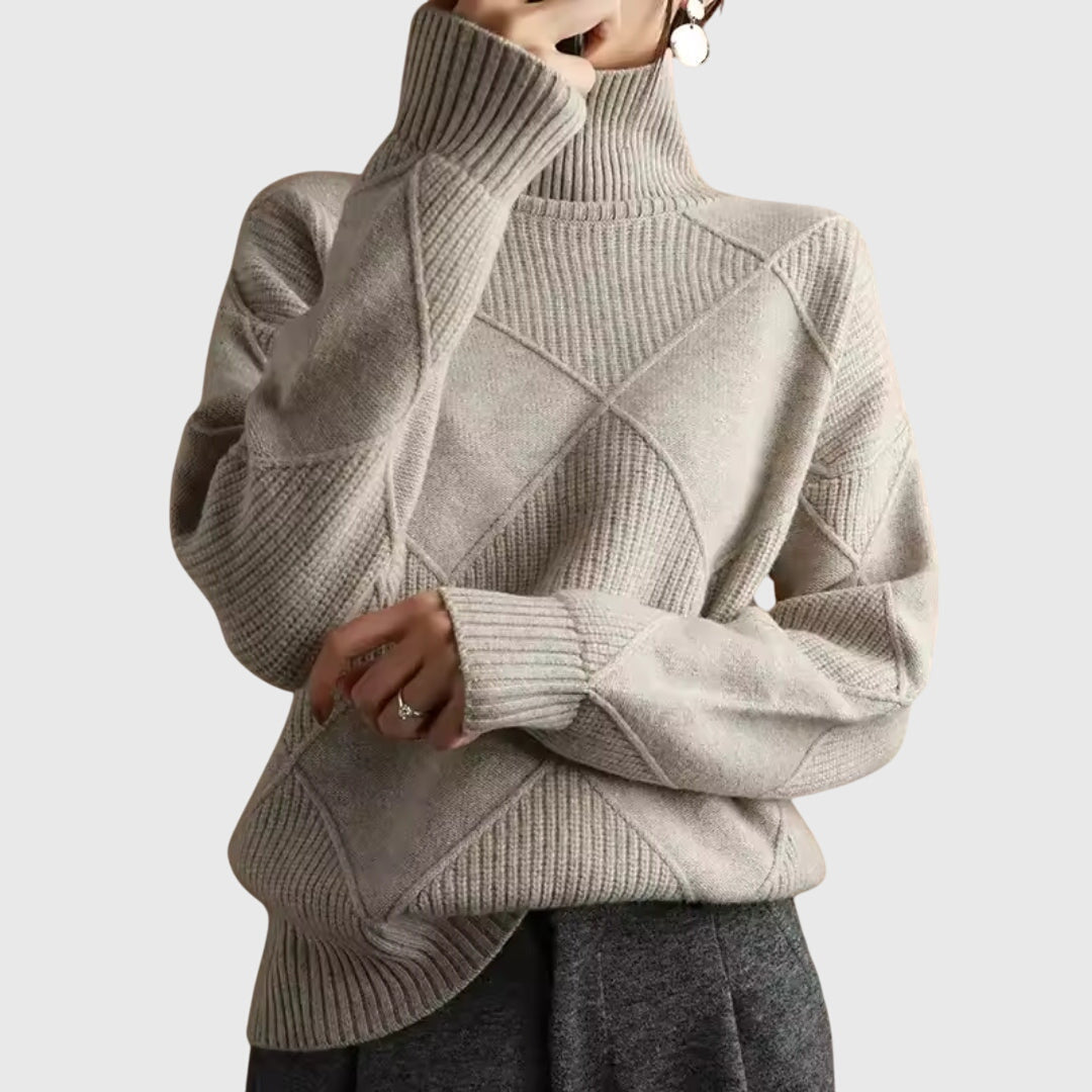 Rose Elegant-Fit Angela Turtleneck Sweater | Sophisticated Warmth Timeless Style