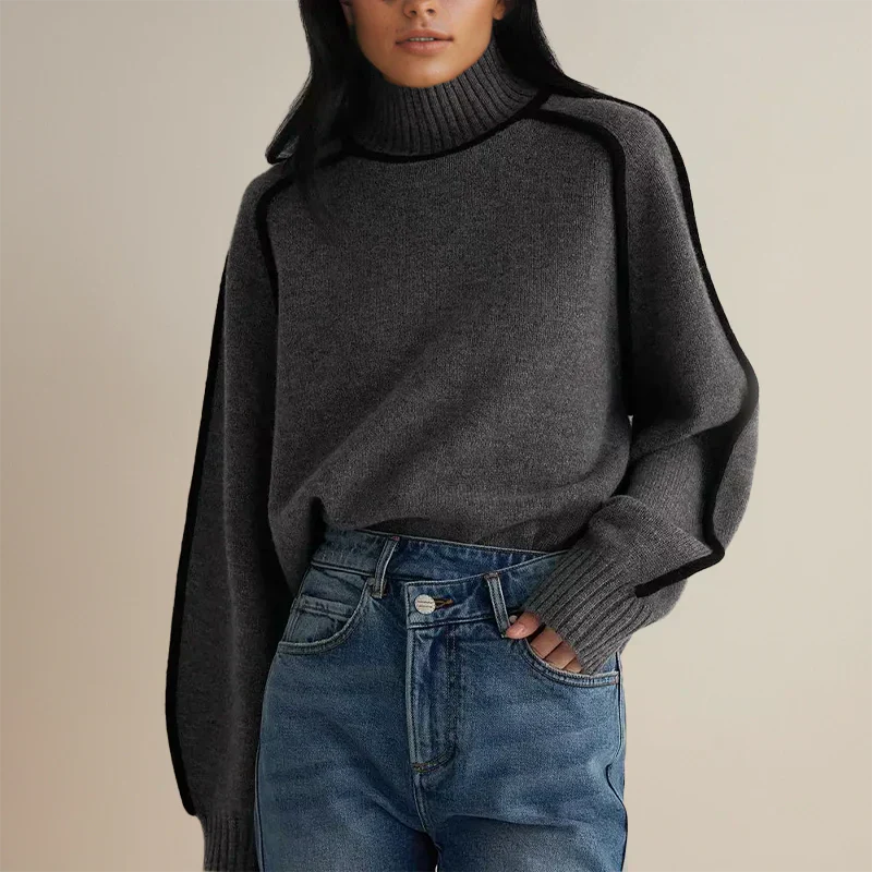 Relaxed-Fit Roll Neck Sweater | Elegant Winter Essential