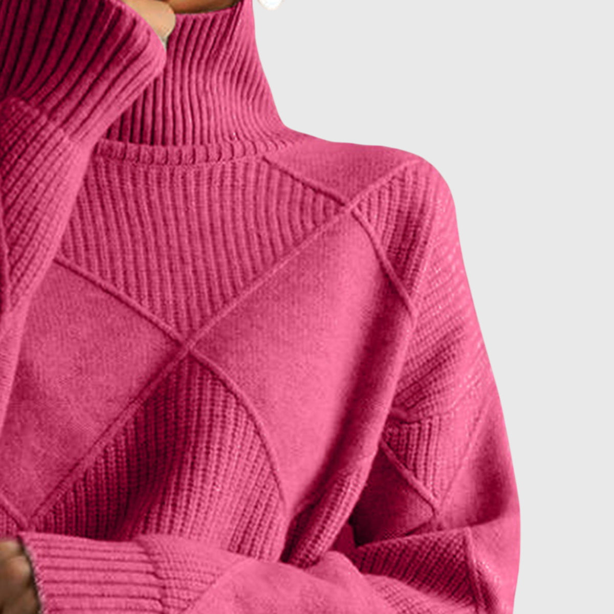 Rose Elegant-Fit Angela Turtleneck Sweater | Sophisticated Warmth Timeless Style