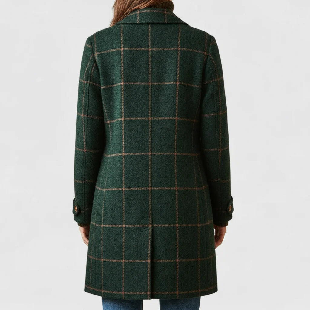 Rose Retro Lapel Plaid Tweed Coat | Vintage Charm Meets Modern Power